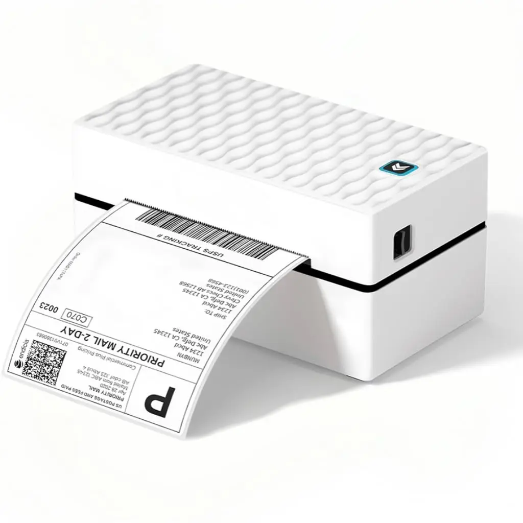 Impressora de Etiquetas 110V-240V, Adesiva 50-104mm, Impressora Termica, Possui Conectividade BT, Inclui Cabo USB, Vem com Suporte Auxiliar, Velocidade de Impressão de 150 mm/S, Resolução de 203 Dpi