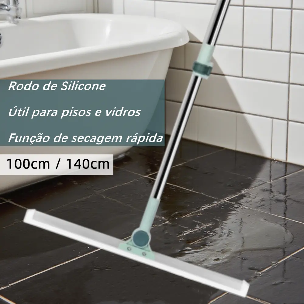 Rodo de Silicone Para Limpeza Banheiro Vassoura Mágica Rodo Tira Pelo Limpa Vidro Seca Bem Silicone Vassoura Piso Vidros - 1