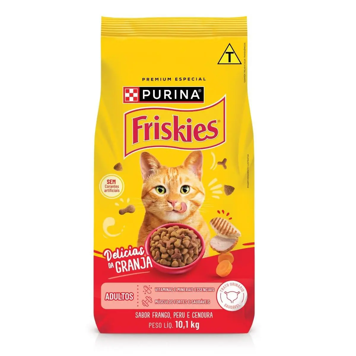 Purina Ração Friskies Delícias Da Fazenda Para Gatos Adultos Sabor Frango - 10Kg - Sabor Frango