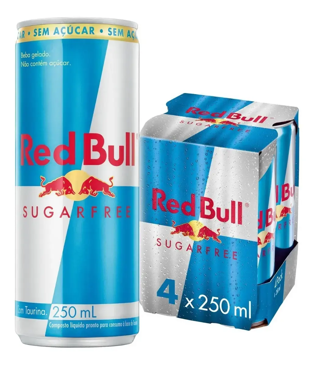 Red Bull Energético, Sugar Free, Sem Açúcar, 250ml, 4 latas - 1