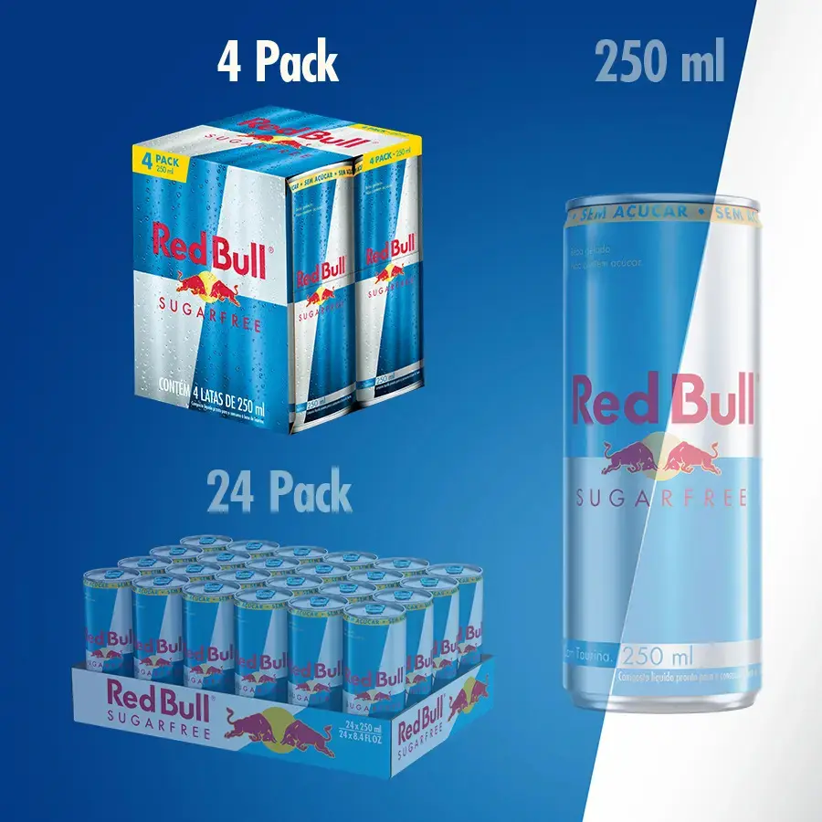 Red Bull Energético, Sugar Free, Sem Açúcar, 250ml, 4 latas thumbnail 7