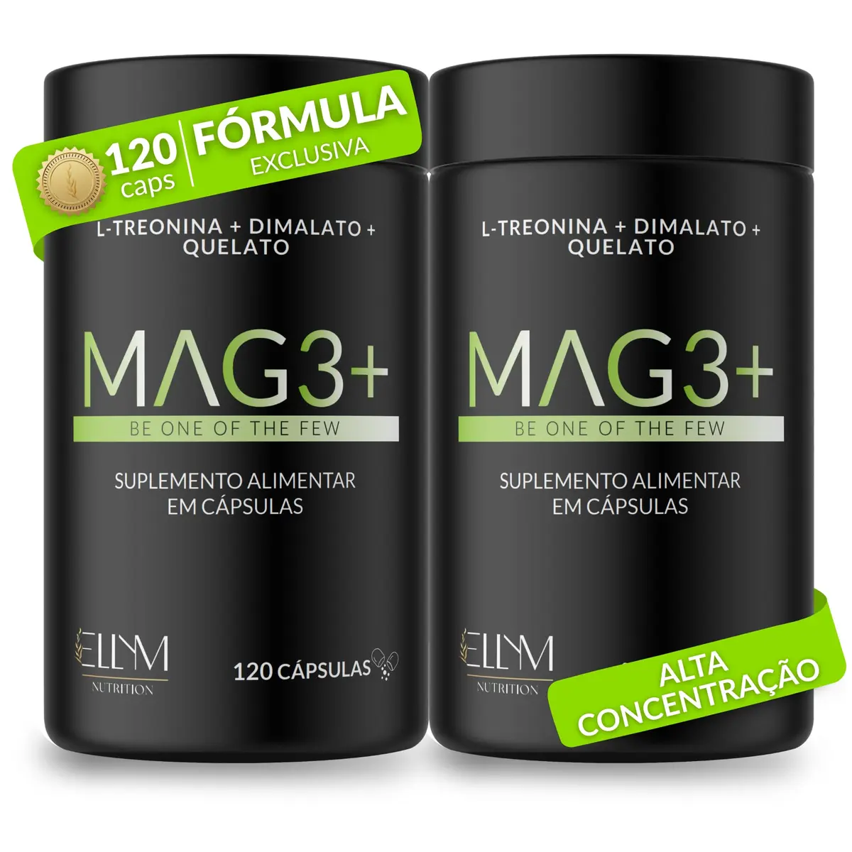 Tri Magnésio L-Treonina Dimalato Quelato 240 Cápsula ELLYM NUTRITION | 200mg dose 120 porções 4 meses metabolismo energetico funcionamento muscular neuromuscular equilibrio eletrolitos ossos