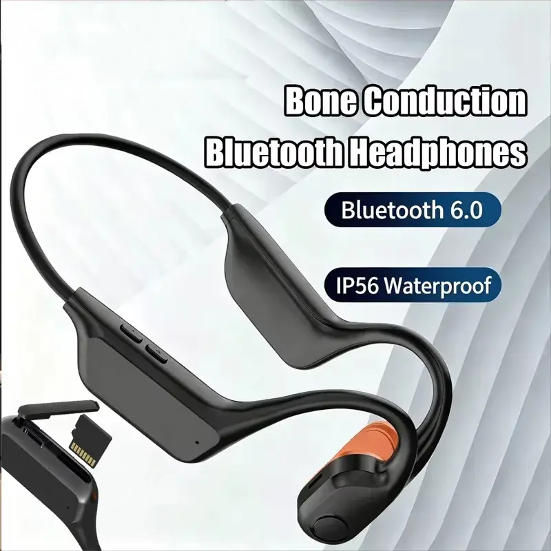 Fones de Ouvido Bluetooth de Condução Óssea com Bateria de Longa Duração, Perfeitos para Corrida, Ciclismo, Natação e Esportes