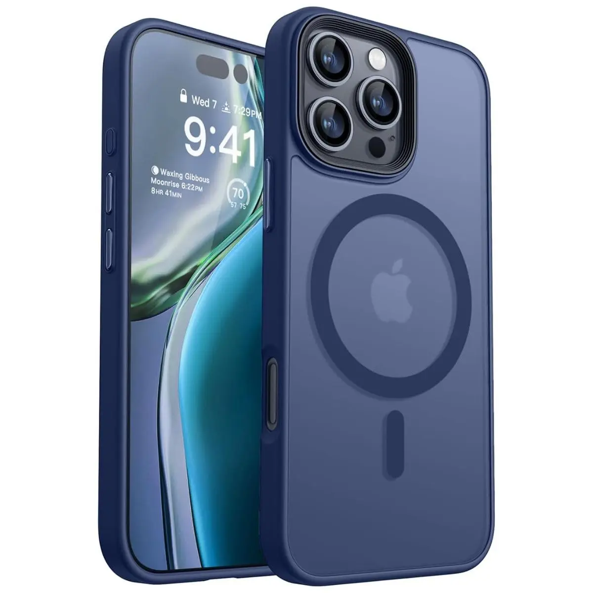 Capa Capinha Translucida Fosca Magnética Anti Impacto Premium Macia Protetora Compatível com iPhone (Azul, iPhone 15 Pro)