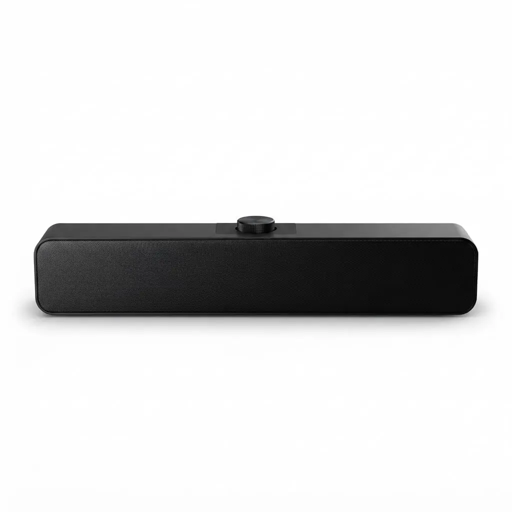 Caixa de Som Soundbar 6W RMS USB P2 para PC Notebook Monitor | Áudio estéreo nítido de 6W RMS com conexão Plug and Play USB e P2. Formato compacto de 38cm com controle de volume giratório - 1