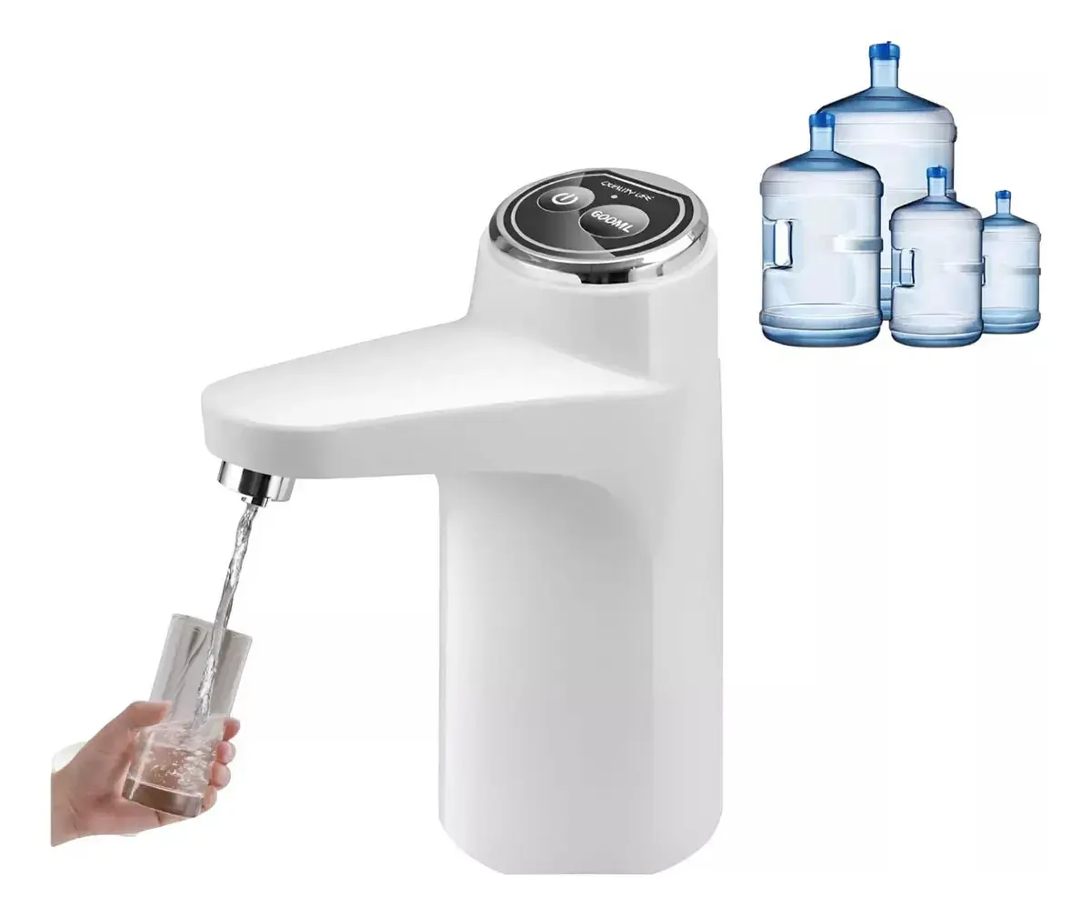 Bomba Galão De Água Recarregável Dispenser Bivolt Usb Cor Branco