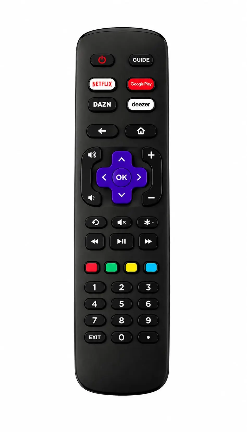 Controle Remoto para TV Roku Smart TV AOC Philco Semp TCL Botão Netflix | Não precisa de programação ou configuração: é só colocar as pilhas e usar imediatamente botões macios com toque original
