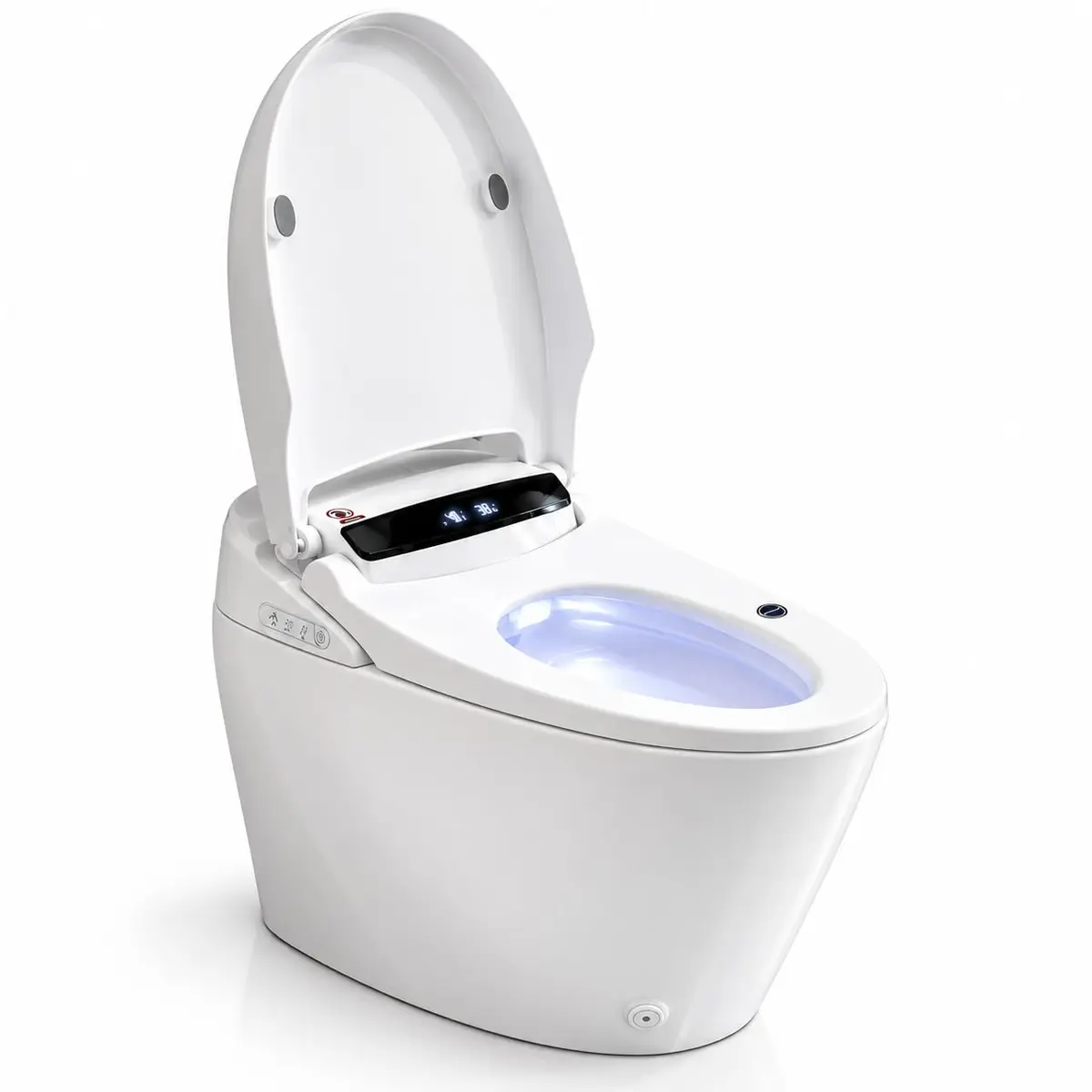 Vaso Sanitário Inteligente Smart Toilet 110V Branco com LED, Sensor, Descarga Automática, Lavagem Íntima, Secagem e Controle Remoto