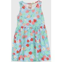 Vestido Brandili Estampa Morangos Azul - 1