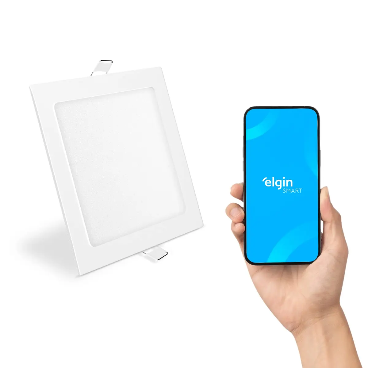 Painel de Embutir Quadrado Smart Elgin 24W Compatível com Alexa e Google Home Bivolt