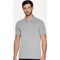 Polo Aramis Masculina Regular Basic Piquet Surton Mono Logo Chumbo
