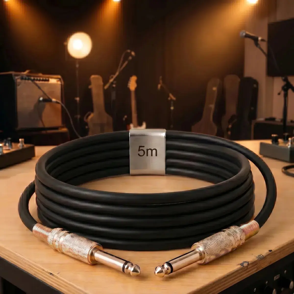 Cabo de Áudio Mono P10 para P10 5 Metros Profissional Conectores Metálicos Reforçados Alta Resistência Transmissão Estável Som de Qualidade para Instrumentos Amplificadores e Mesas Brasiliana Tech thumbnail 2