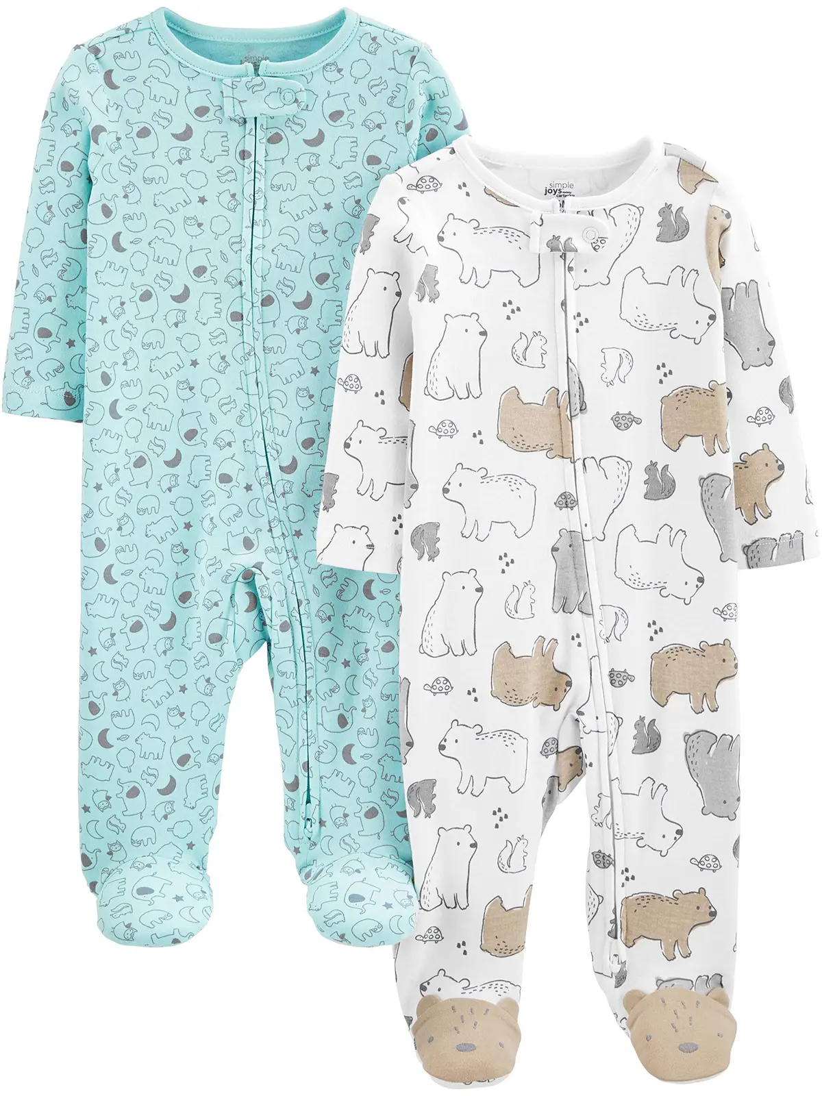 Macacão de dormir para bebês Pacote com 2 pares de algodão neutro para bebês Sleep and Play Simple Joys by Carter'sUnisex Bebê - 1