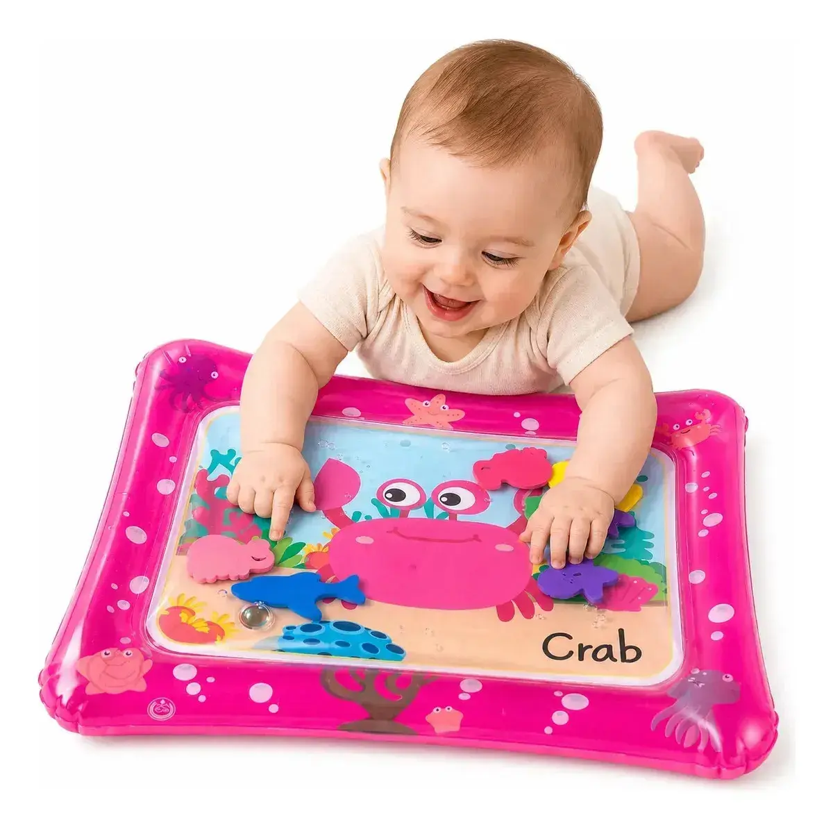 Tapete De Atividades Para Bebes Almofada De Água Inflável Interativo Aquário Sensorial Fundo Do Mar Rosa Tsc Shop - 1