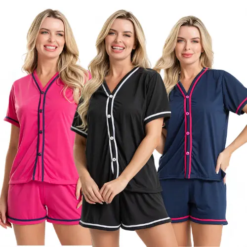 Promoção Pijama Curto Em Malha Blogueirinha Short e Blusa Amamentação - 1