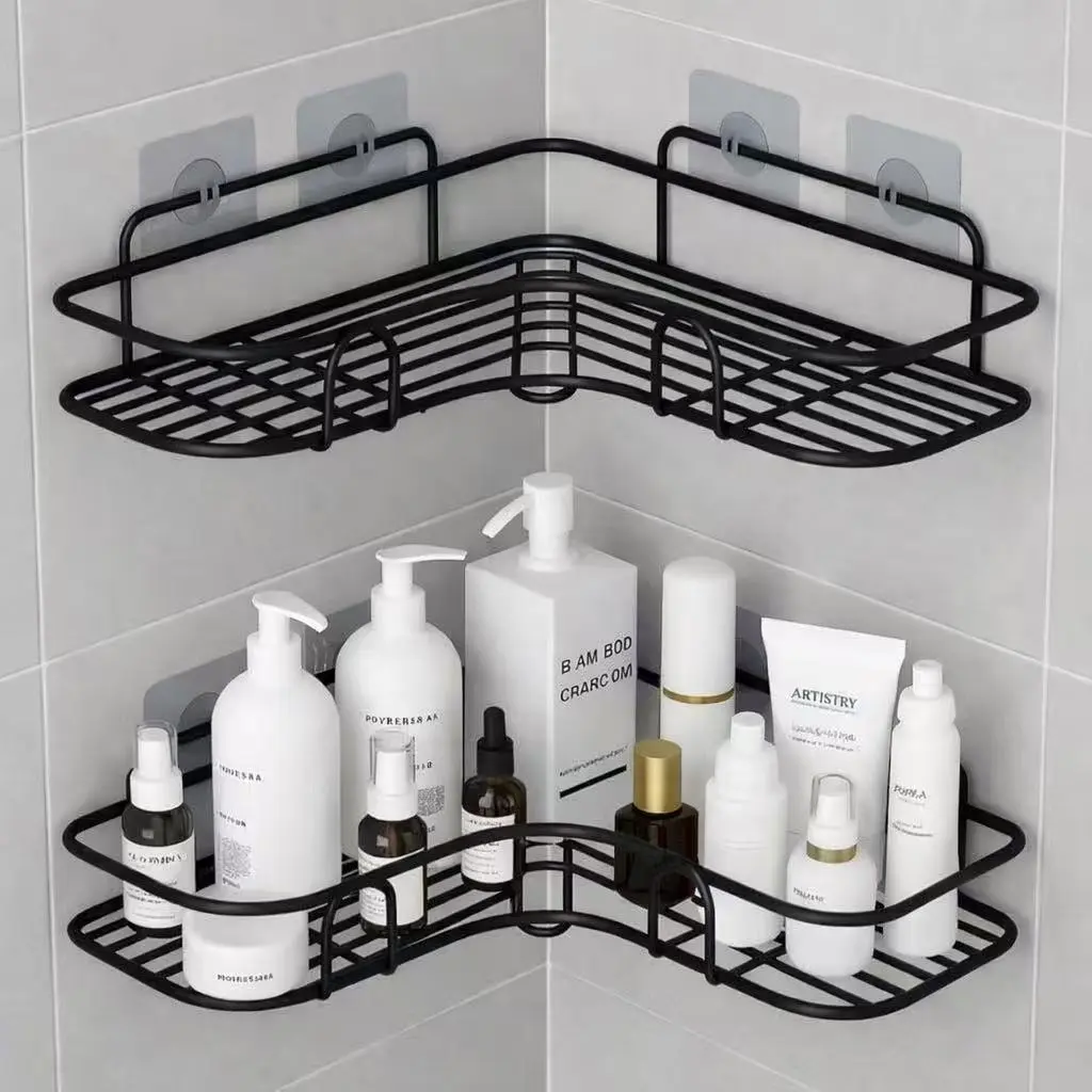 Prateleira para Banheiro de Metal Adesiva sem Furo, Rack de Parede Porta Shampoo e Sabonete, Organizador Box 1 a 4 Pçs - 1