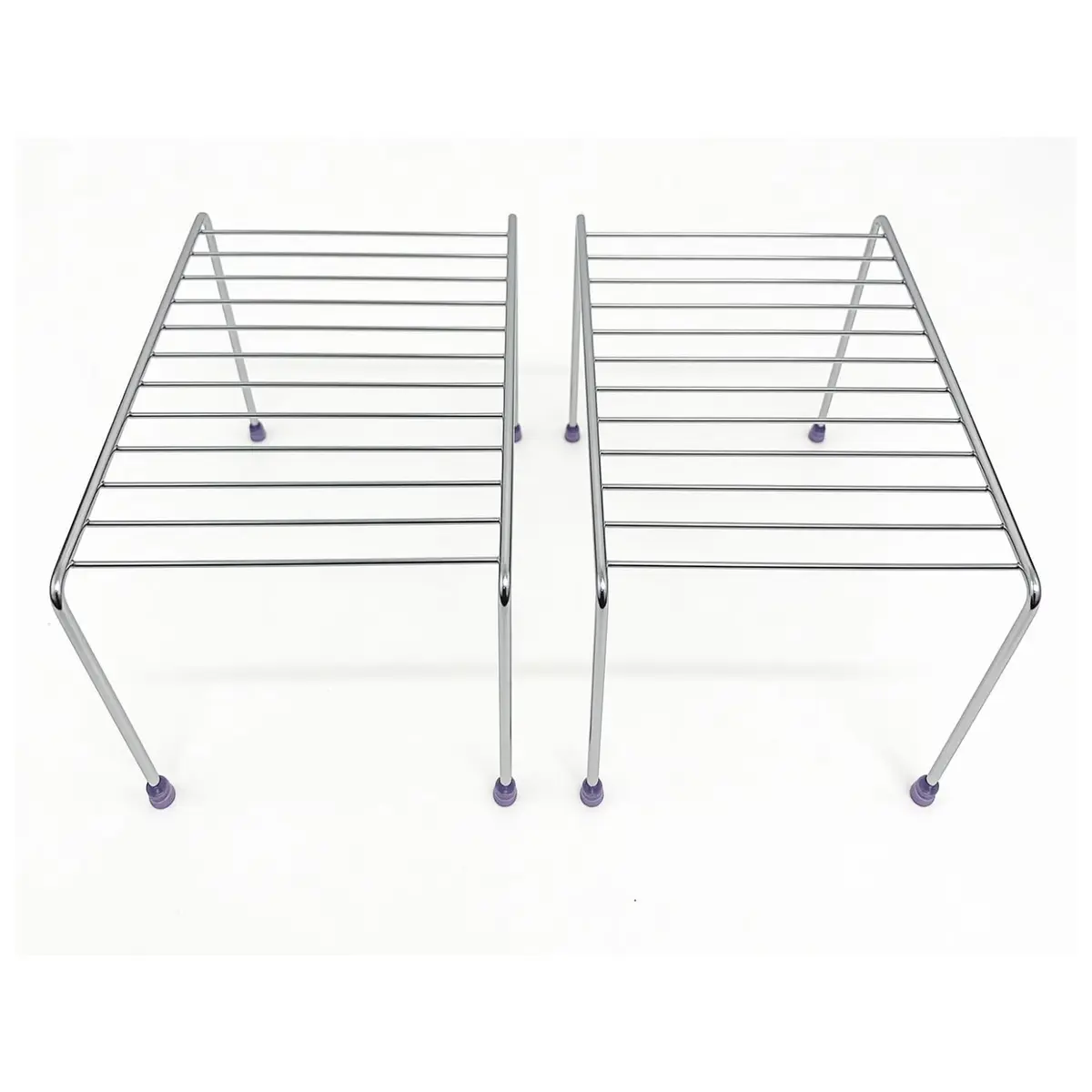 Kit 2 Organizadores de Cozinha Aramado Cromado para Armário Prateleira Multiuso 32cm - 1