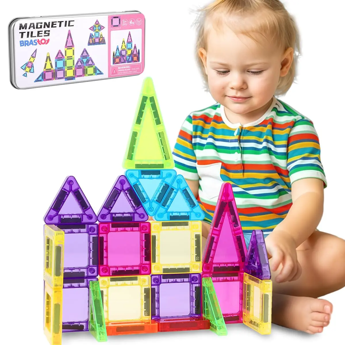 Brastoy Blocos de Montar Magnéticos Construção Infantil Brinquedo