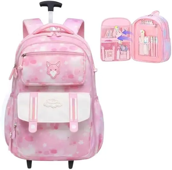 Mochila Escolar De Rodinhas carrinho Juvenil feminina e masculina menino e menina - 1
