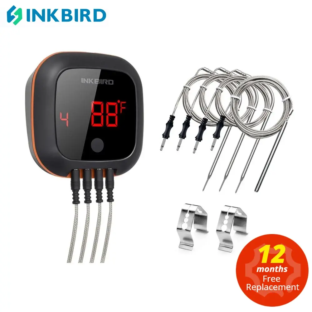 Inkbird IBT-4XS rotação digital tela de leitura churrasco carne cozinhar termômetro bluetooth conectar design magnético e 2/4 sondas