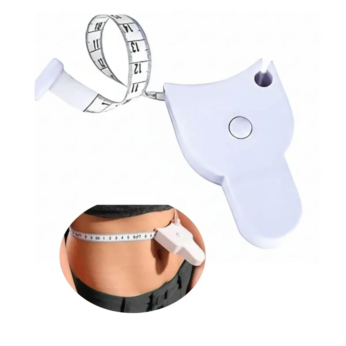 Trena Fita Metrica Corporal Com Trava Para Academia E Costura | Botao de trava e destrava, medicao precisa do corpo, uso em avaliacao fisica, ideal para costura, flexivel