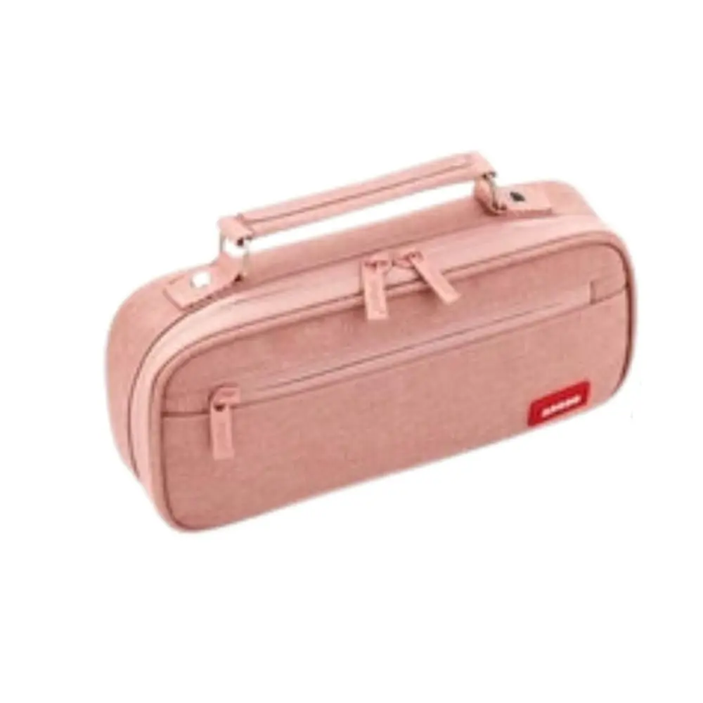 Genérico Bolsa Escolar Compartimentos Organizador Lápis Canetas Ziper Resistente Com Alça Papelaria Fofa (Rosa Claro)