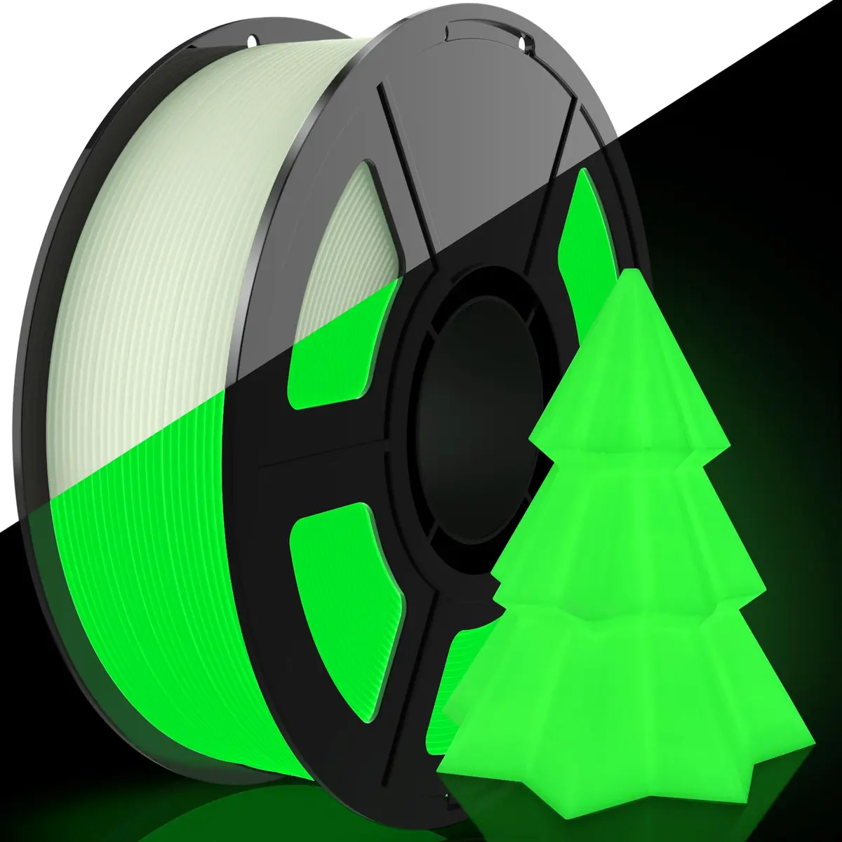 Amoybaby Filamento PLA que brilha no escuro, filamento de impressora 3D de 1,75 mm, carretel de 1 kg (1 kg), precisão dimensional +/- 0,03 mm, serve para a maioria das impressoras 3D FDM (verde - 1