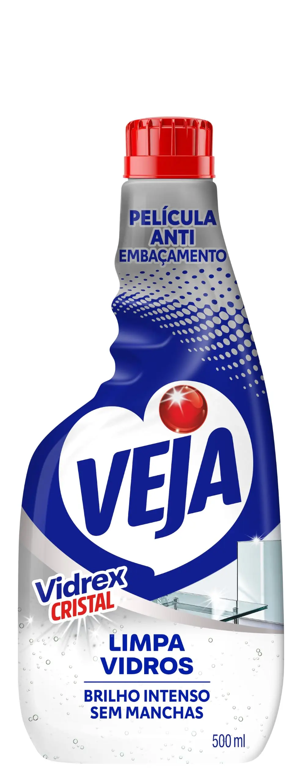 Limpa Vidros Spray Veja Vidrex Cristal 500ml Refil