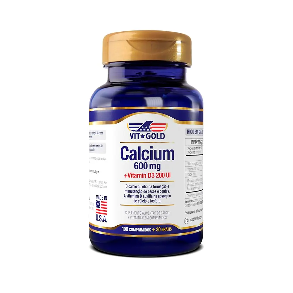 Calcium 600mg + Vit. D3 c/ 100 comprimidos + 30