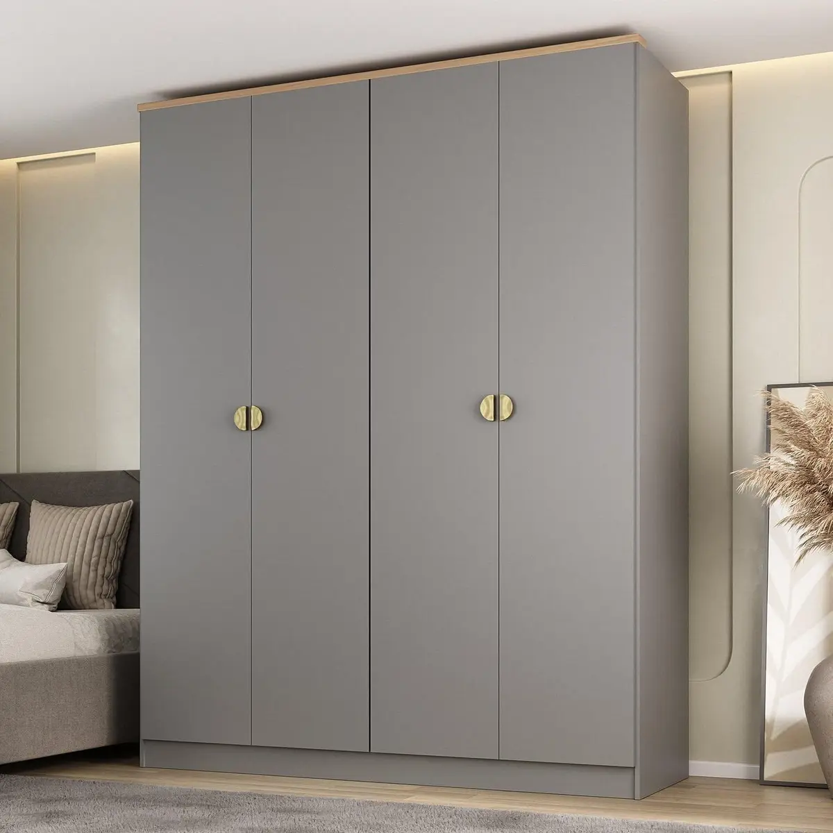 Guarda-roupa Solteiro 100% Mdf 4 Portas Brescia Urbi