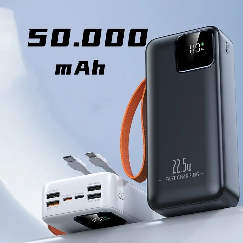 Carregador Portátil grande 50000mah/30000mah/2000mah/10000mah Turbo 22,5W PD carregamento ultrarrápido