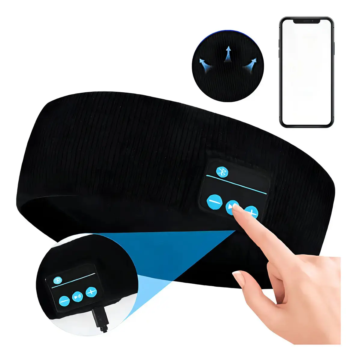 Fone de ouvido in-ear sem fio Novavida Faixa Esportiva Fone Ouvido Bandana Bluetooth FONE-BANDANA-BT preto