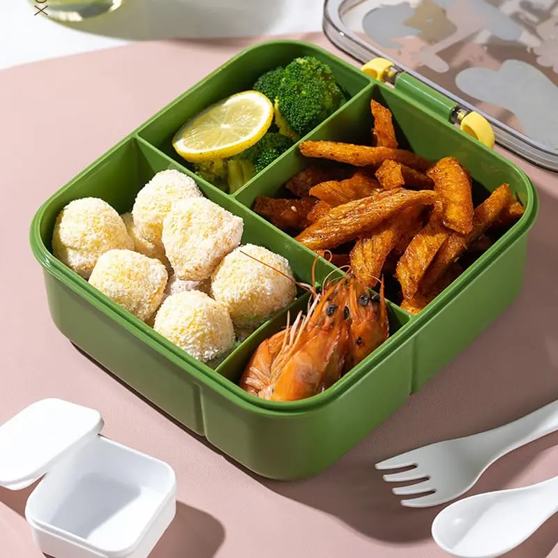 Sinovoe Bento Box Animais - 1100ml - Plástico PP com Silicone - 18 x 19 x 6.5cm