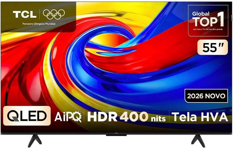 Smart TV TCL 55 Polegadas QLED 4K P7L WiFi Bluetooth Google TV HDR10+ 120 Hz VRR AIPQ 55P7L