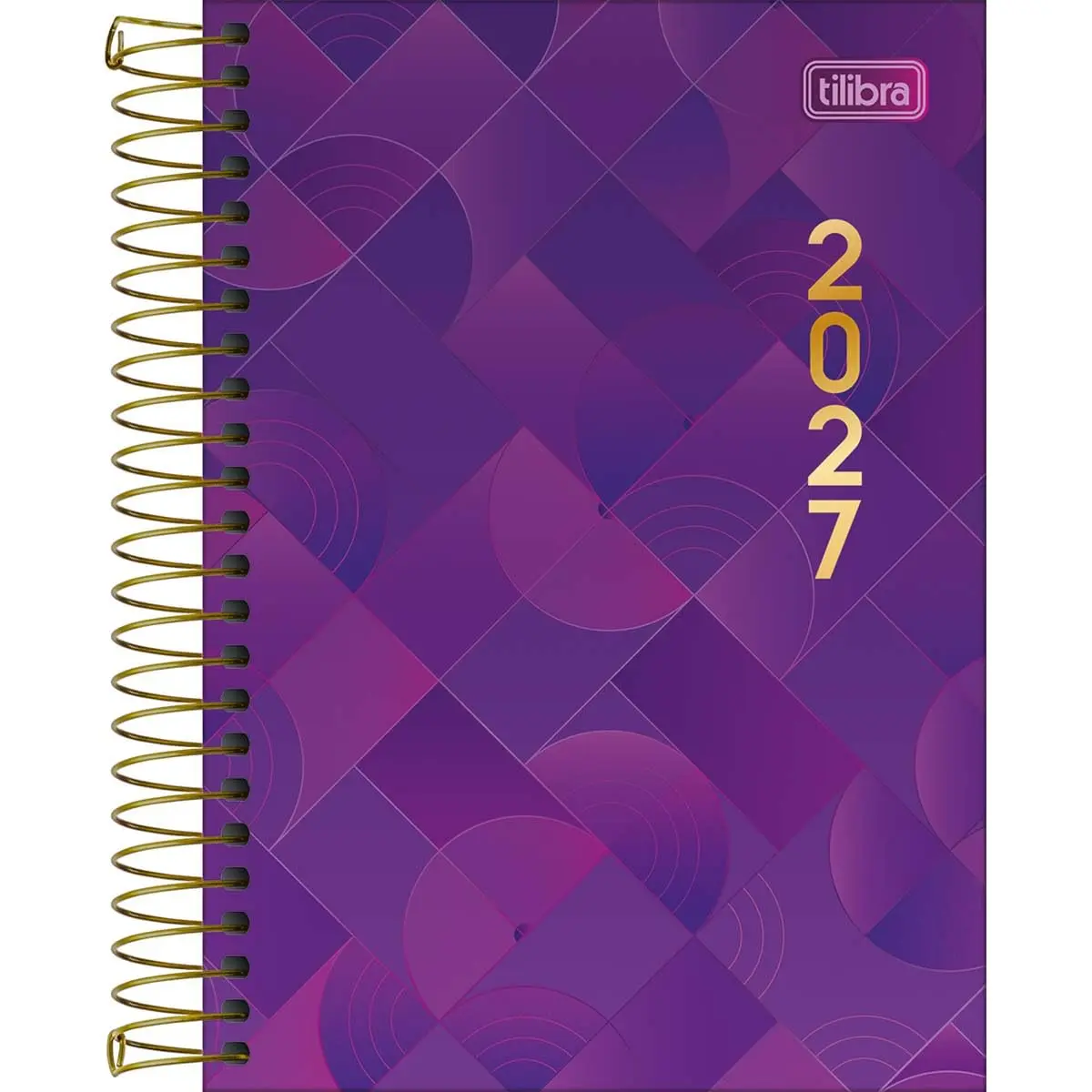 Tilibra - Agenda Executiva Espiral Diária 12,9 x 18,7 cm Spot Feminina 2027 - Roxo
