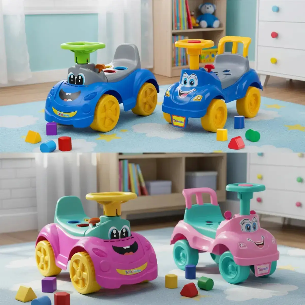 Totoka Triciclo Infantil 3 Em 1 Divertido Seguro Resistente! Cor Rosa0300