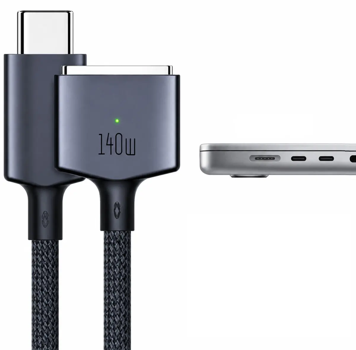 Cabo Magsafe 3 Carregador 140w Usb-c Para Macbook Pro Air Magnético Rápido LED, PD - 2 Metros - 1