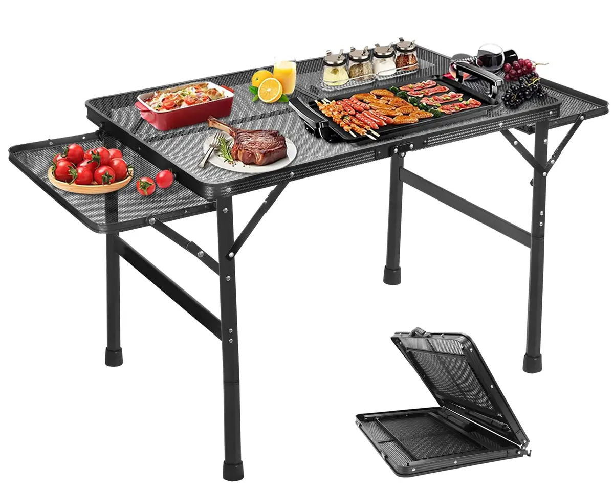 Mesa Dobravel, Mesa Camping Dobravel, Mesa Dobrável Portátil,129 * 49 * 64,5cm, para Camping, Churrascos, Piquenique