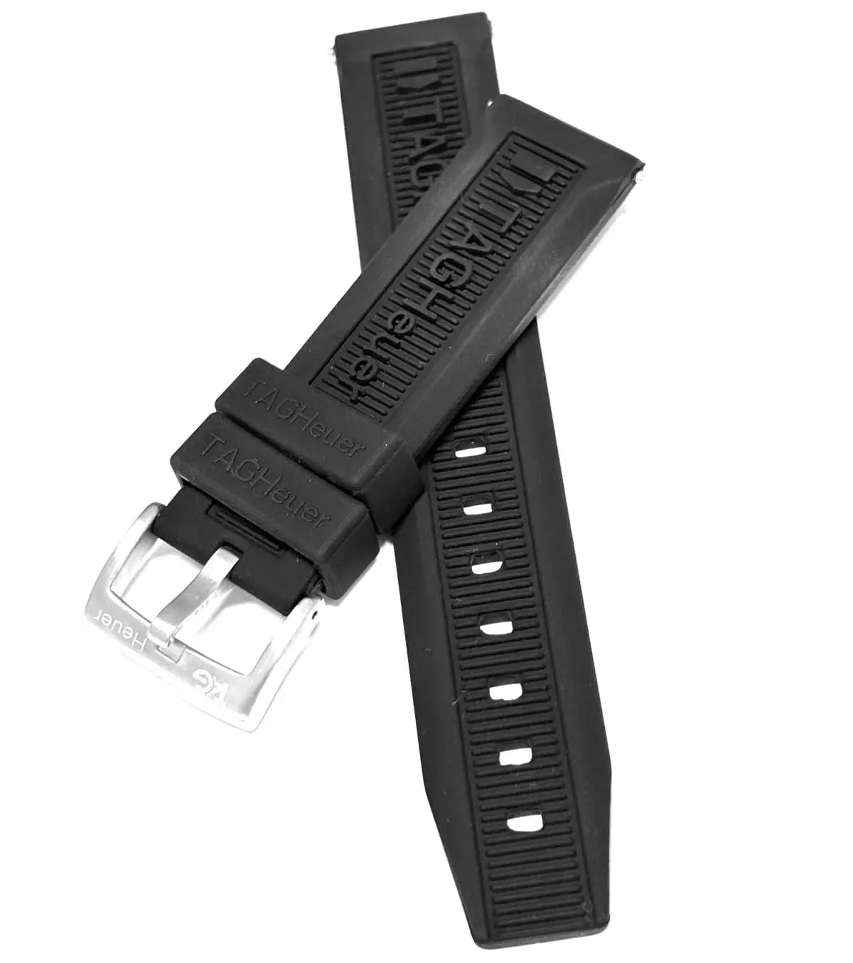 Tag Heuer Pulseira de Borracha 20mm para Formula 1 com Fivela em Aço Inox, Compatível com Modelos CAU111A, CAU111D, WAC1110, WAZ1110 e Outros, Cor Preta - 1