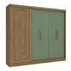 Guarda-roupa casal tormaline 5 pt 4 gv nogueira e verde oliva - Marrom - 1