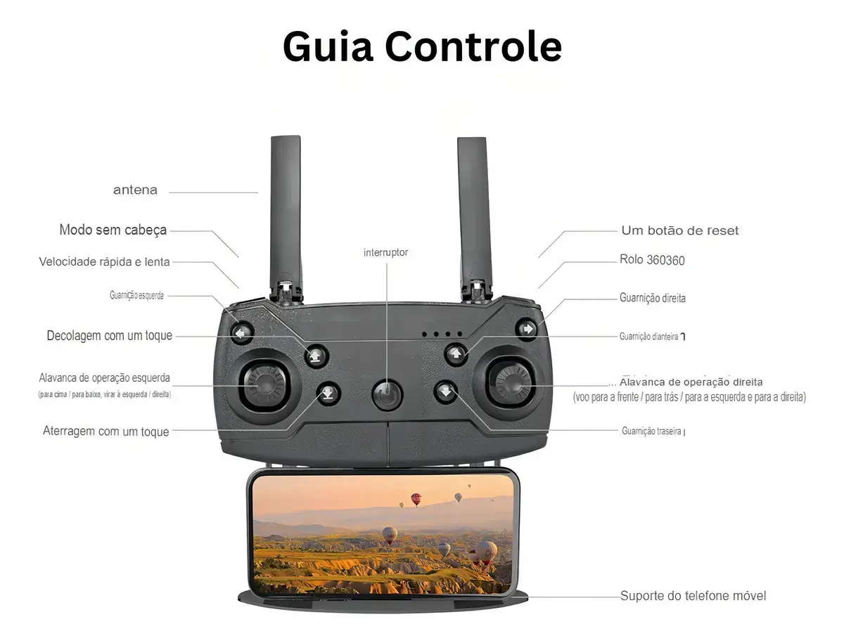 Drone E99 4k Wifi 2 Dupla Hdcâmeras Profissional Cor Preto thumbnail 6