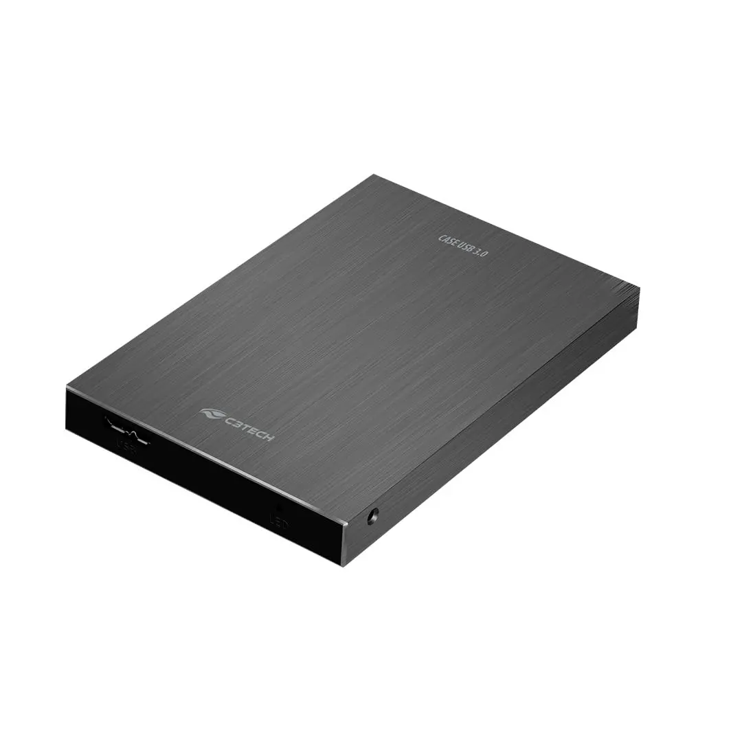 Gaveta para HD Externo C3Tech CH-400CB, 2,5", SATA, USB 3.0, Preto | Suporta até 6TB, Carcaça Externa de Alumínio