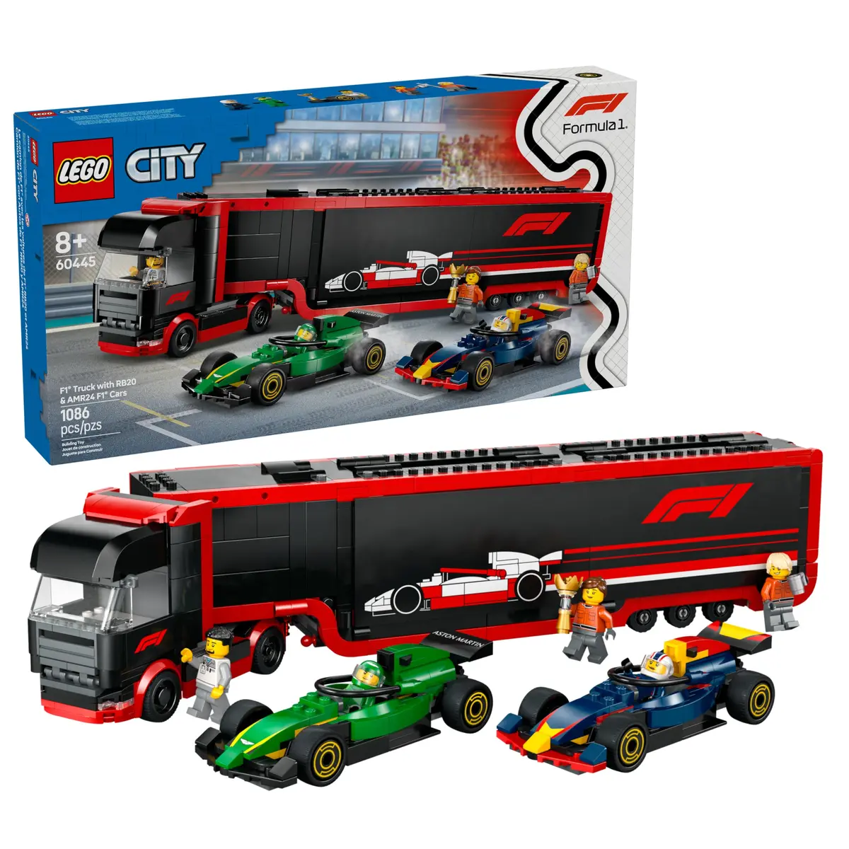 LEGO City Formula 1 Caminhão de F1® com Carros de F1® RB20 e AMR24 60445 - 1