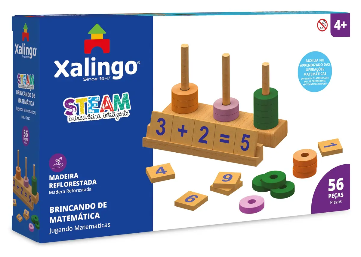 Steam Quebra-Cabeça Educativo Brincando de Matemática Xalingo