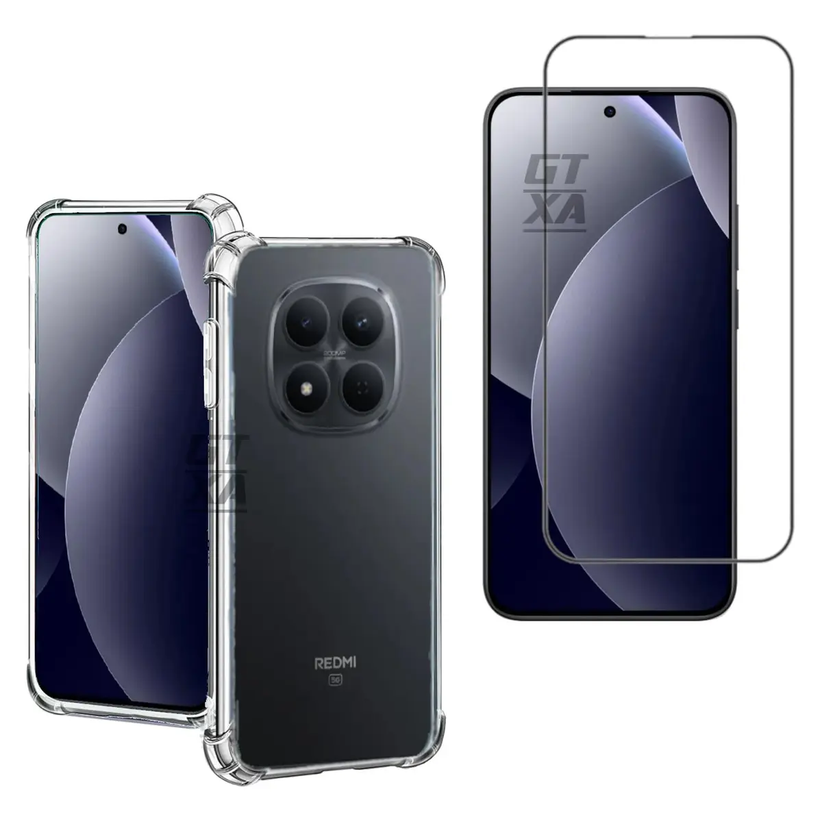 Kit Capa Anti Impacto e Película Cerâmica Redmi Note 15 Pro 5G Transparente | Cantos reforçados com amortecimento antichoque e cobertura frontal total sem bolhas - 1
