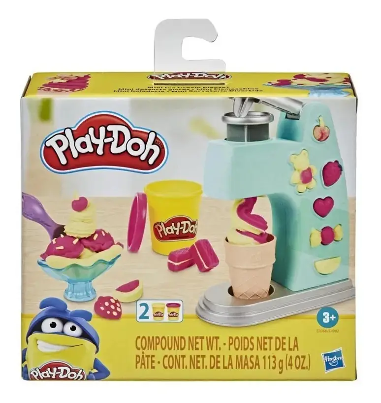 Mini sorveteira Play Doh Hasbro, cor azul claro