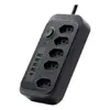 Régua de Energia 5 Tomadas 4 USB Bivolt 2m Preto - 1