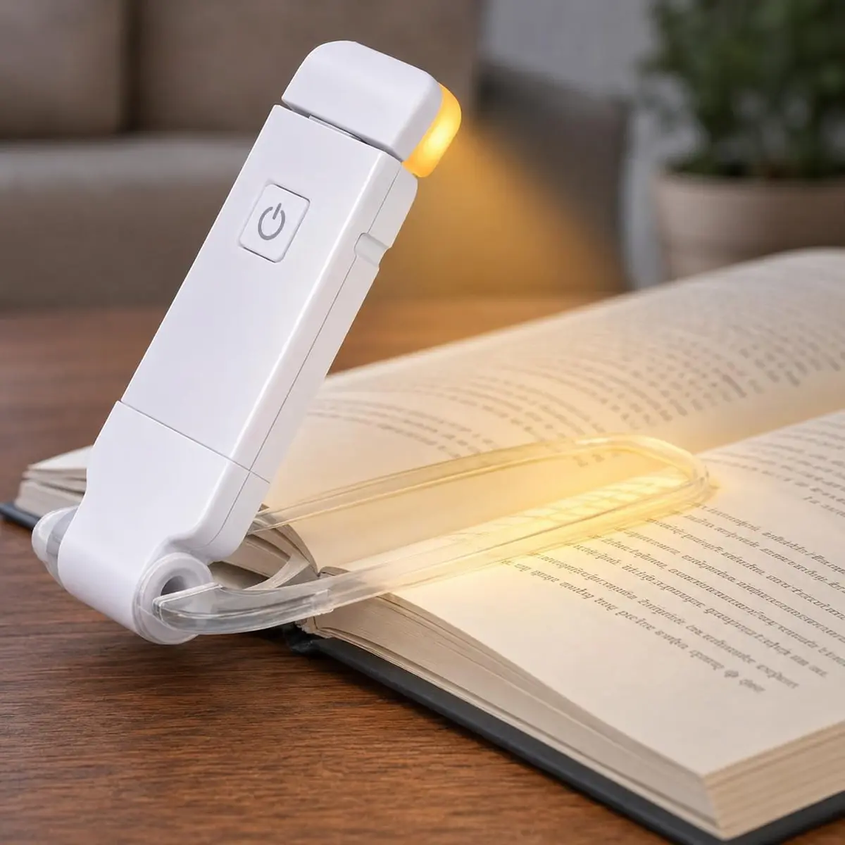 Luz de Leitura LED Recarregável USB com Clip para Livros | 3 Modos de Iluminação Quente, Neutra e Fria | Brilho Ajustável, Haste Flexível e Bateria Recarregável para Leitura Noturna, Preto ou Branco - 1