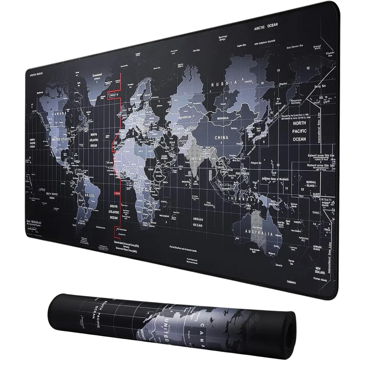Mouse Pad Gamer Speed Control 70x35/90x40cm – Mapa Mundi, Preto ou Dragão Azul (X-Grande)