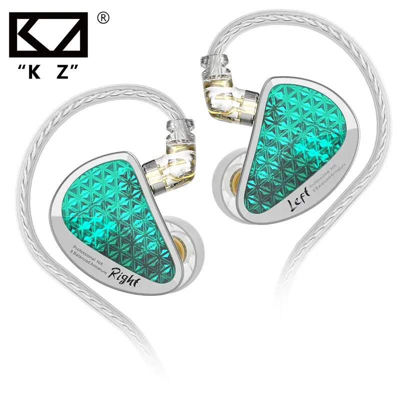 Kz as16 pro fone de ouvido com fio 8ba armadura equilíbrio no monitor fone mp3 baixo música fones alta fidelidade com microfone - 1